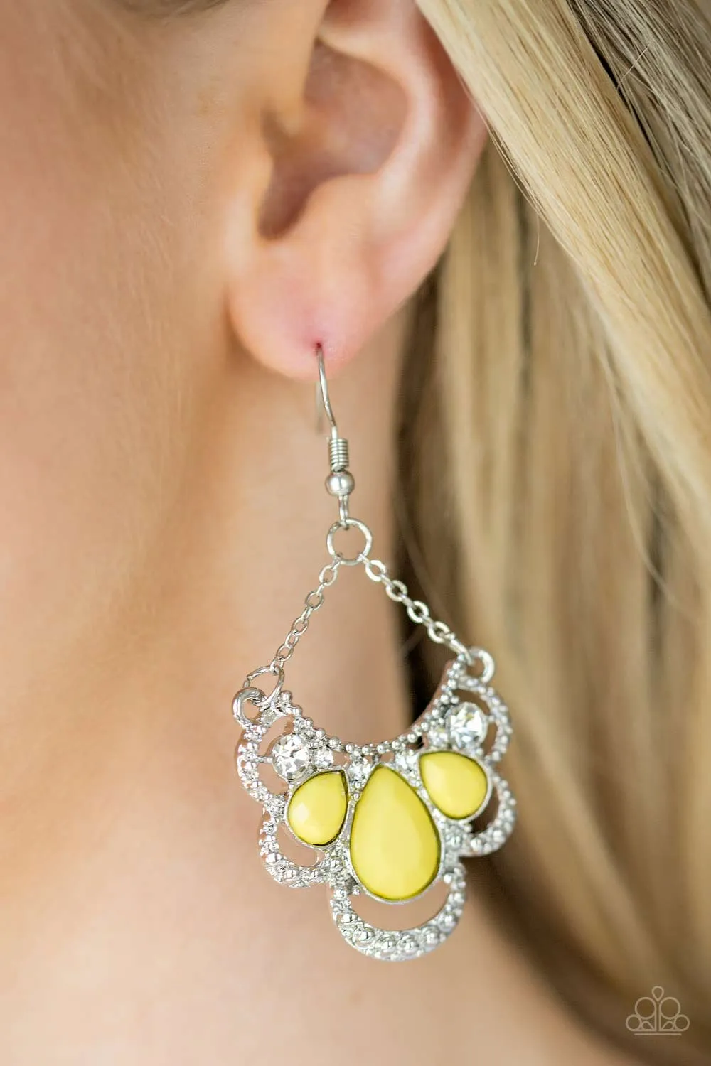 Paparazzi Caribbean Royalty Yellow Fishhook Earrings