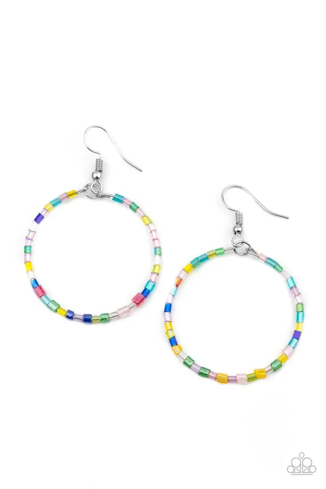 Paparazzi Earring ~ Colorfully Curvy - Multi