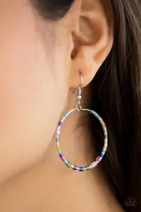 Paparazzi Earring ~ Colorfully Curvy - Multi