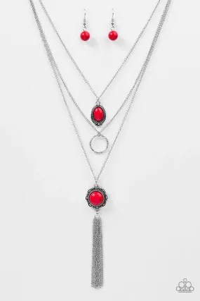 Paparazzi Necklace ~ Floral Fanatic - Red