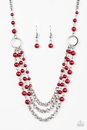Paparazzi Necklace ~ Luxury Shimmer - Red