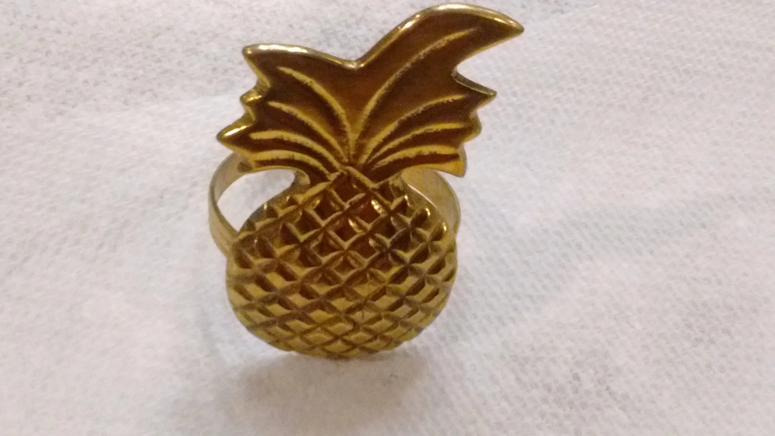 Park Designs Pineapple Antique Brass Napkin Rings Kitchen Dining Napkin Rings