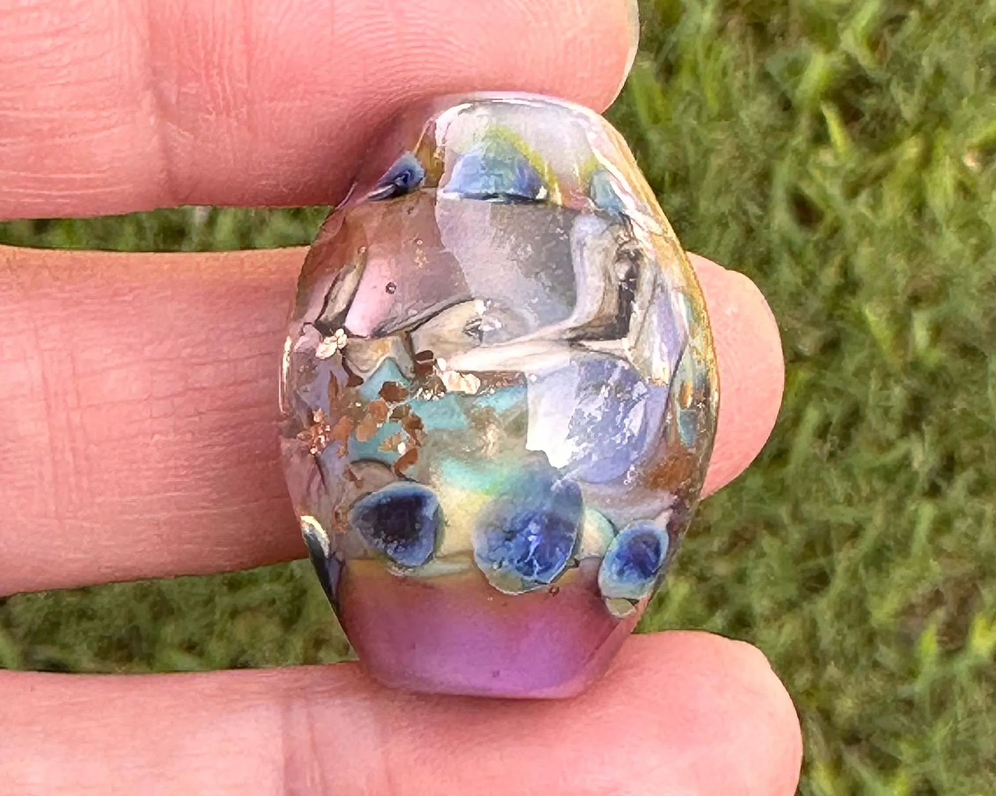 Petal Pink Prism Lampwork Focal Bead SRA