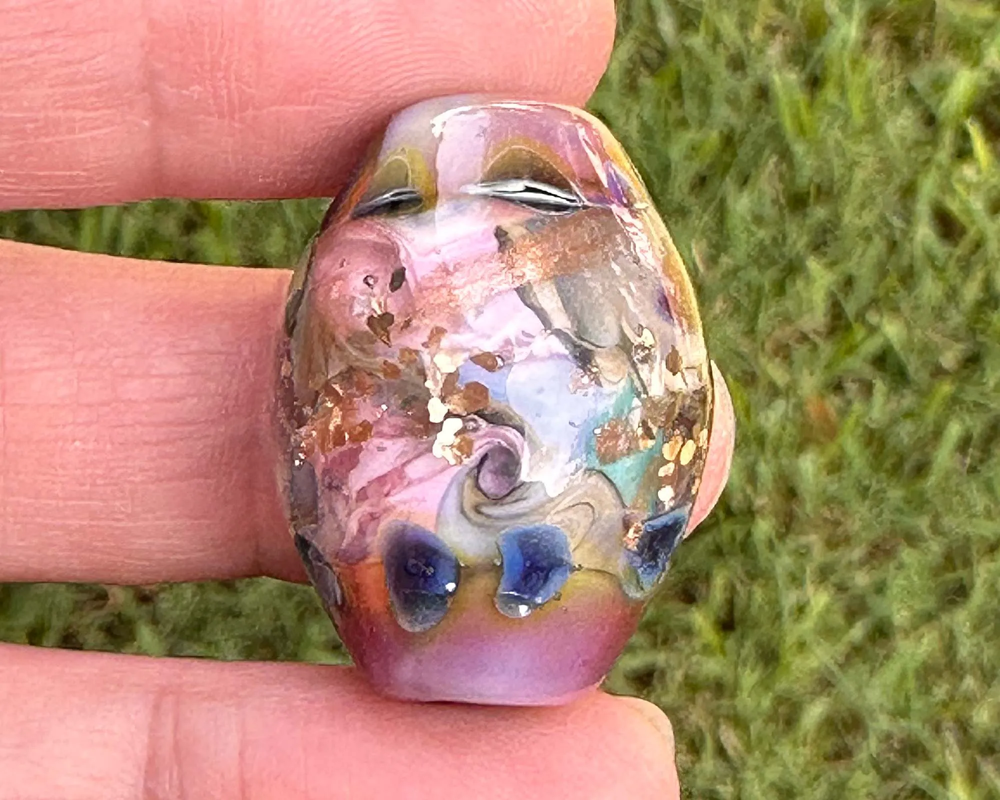 Petal Pink Prism Lampwork Focal Bead SRA