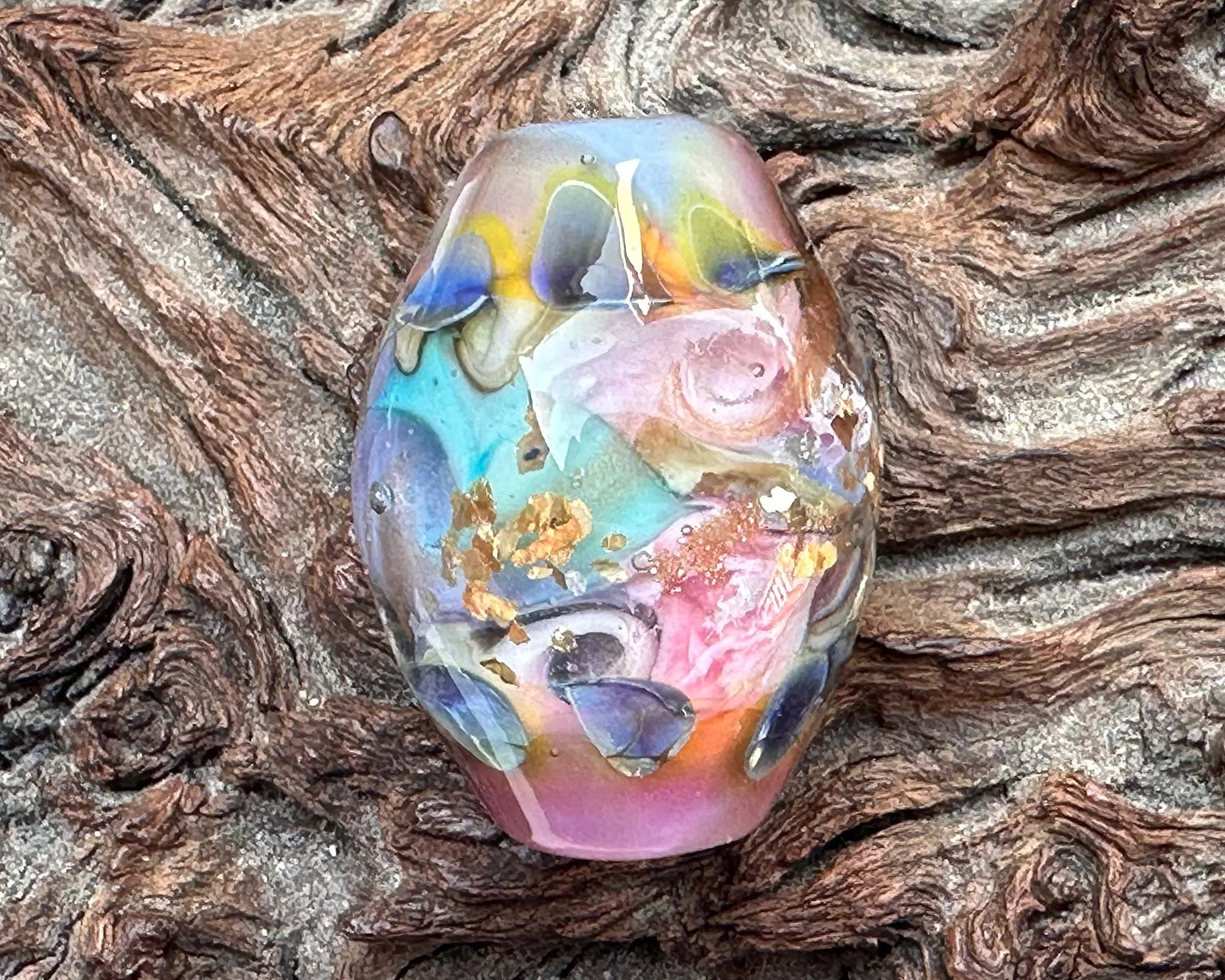 Petal Pink Prism Lampwork Focal Bead SRA