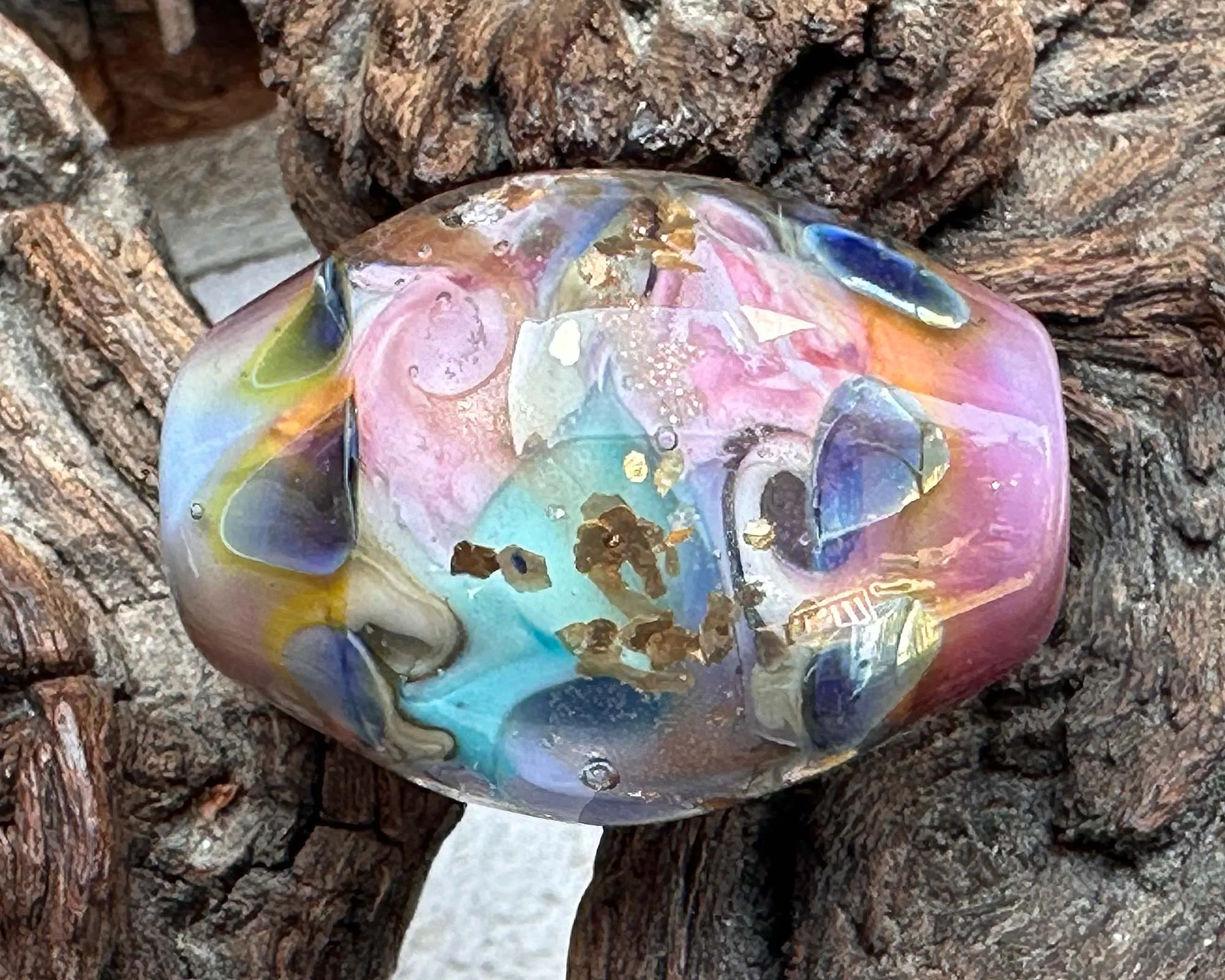 Petal Pink Prism Lampwork Focal Bead SRA