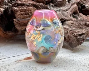 Petal Pink Prism Lampwork Focal Bead SRA