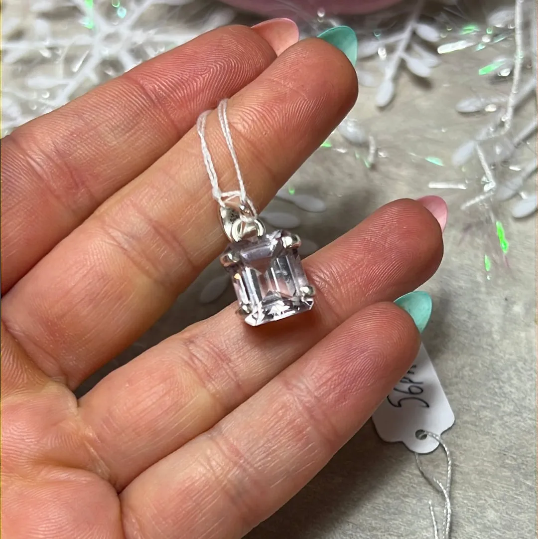 Pink Amethyst - Facet 925 Sterling Silver Pendant