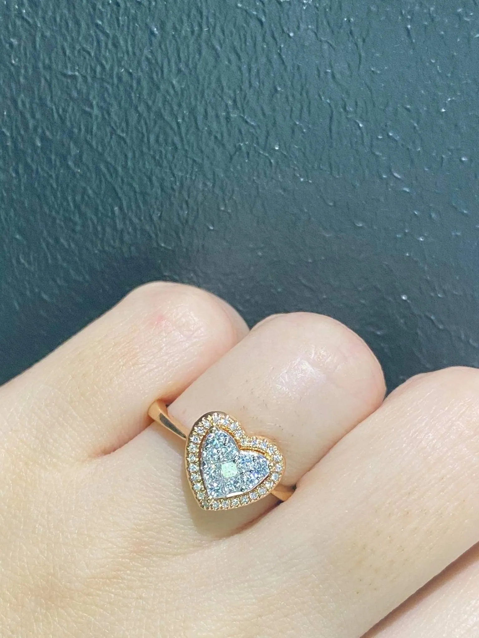PREORDER | Rose Heart Invisible Setting Diamond Ring 14kt