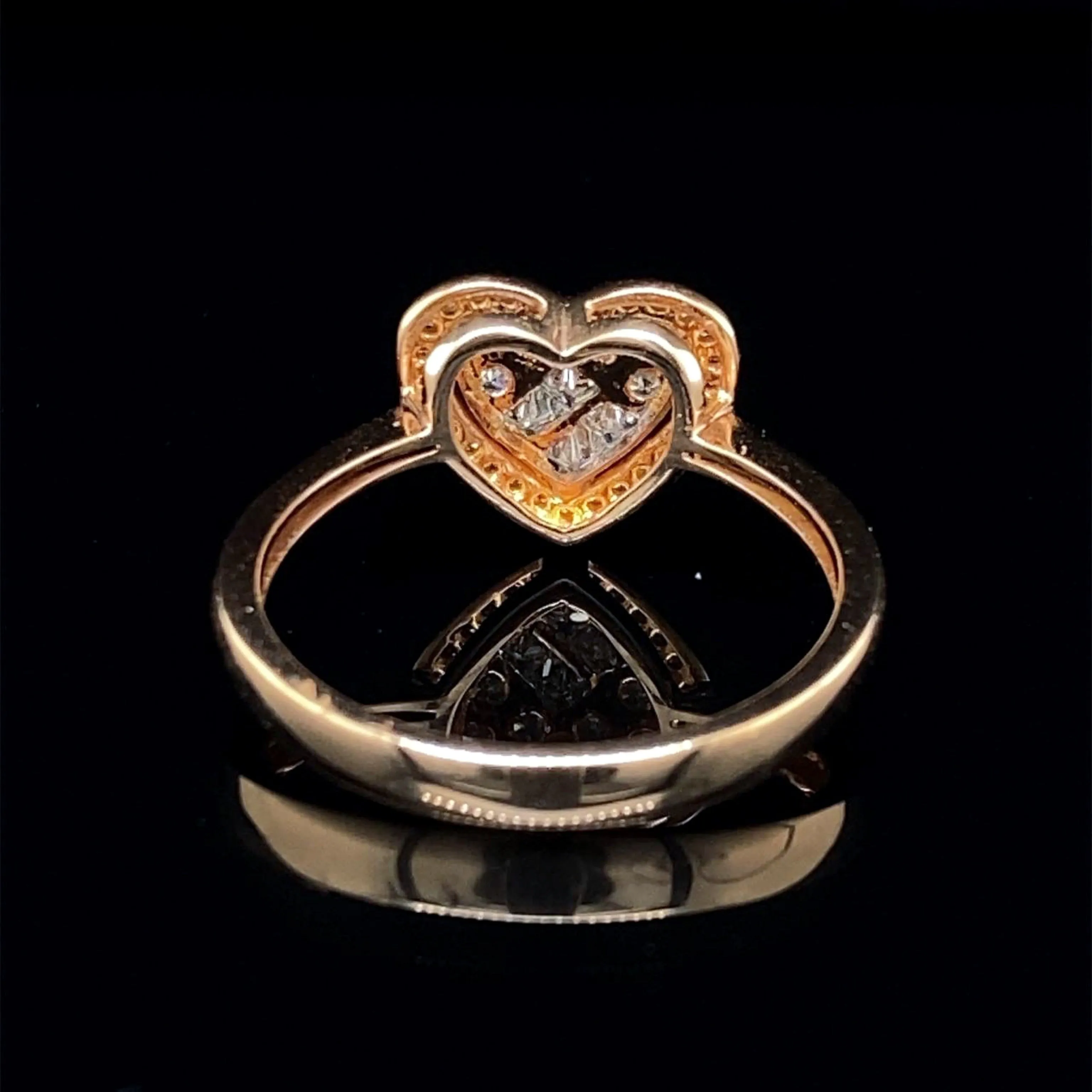 PREORDER | Rose Heart Invisible Setting Diamond Ring 14kt