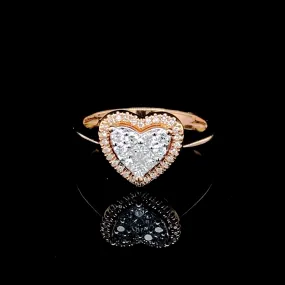 PREORDER | Rose Heart Invisible Setting Diamond Ring 14kt