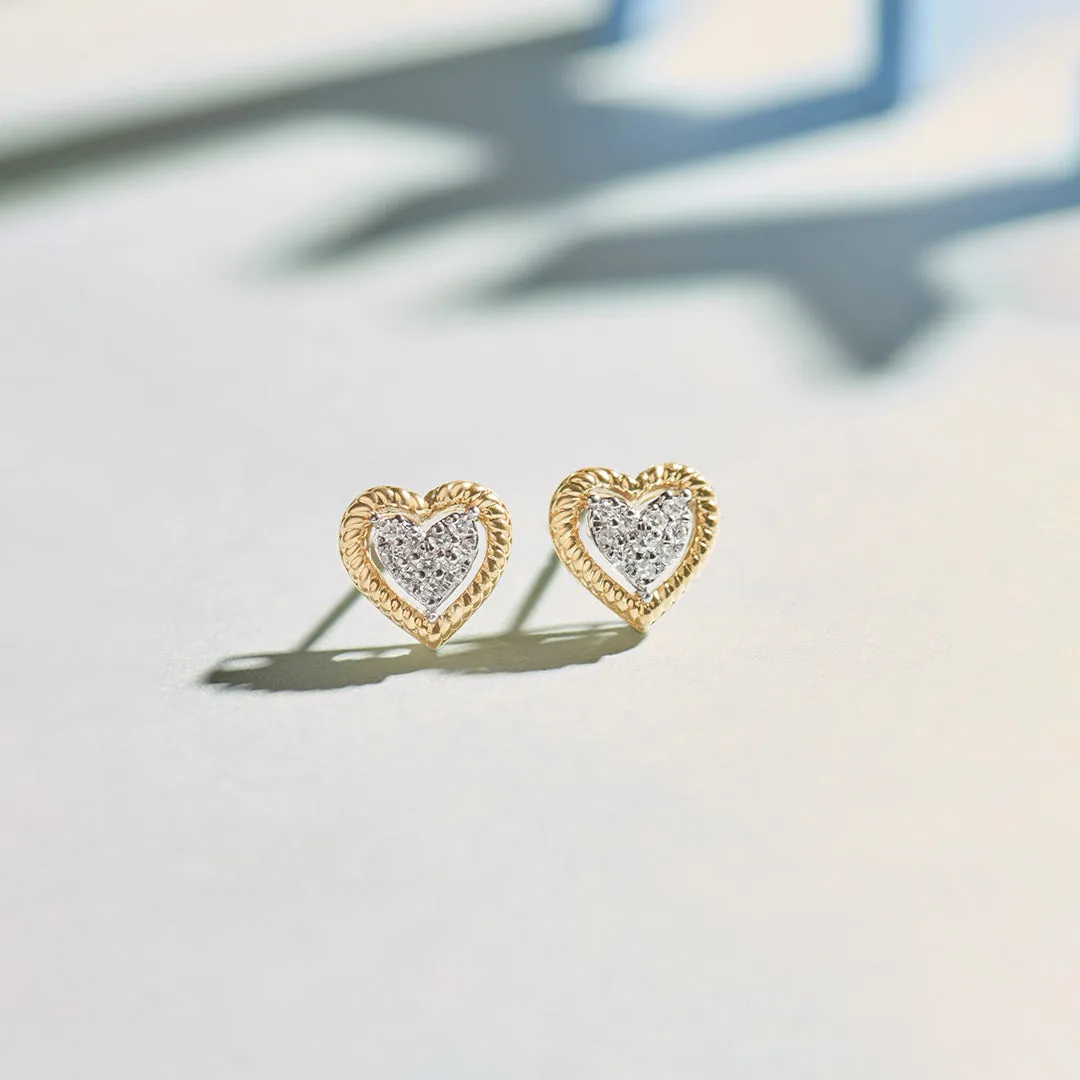 Rope Heart Diamond Earrings
