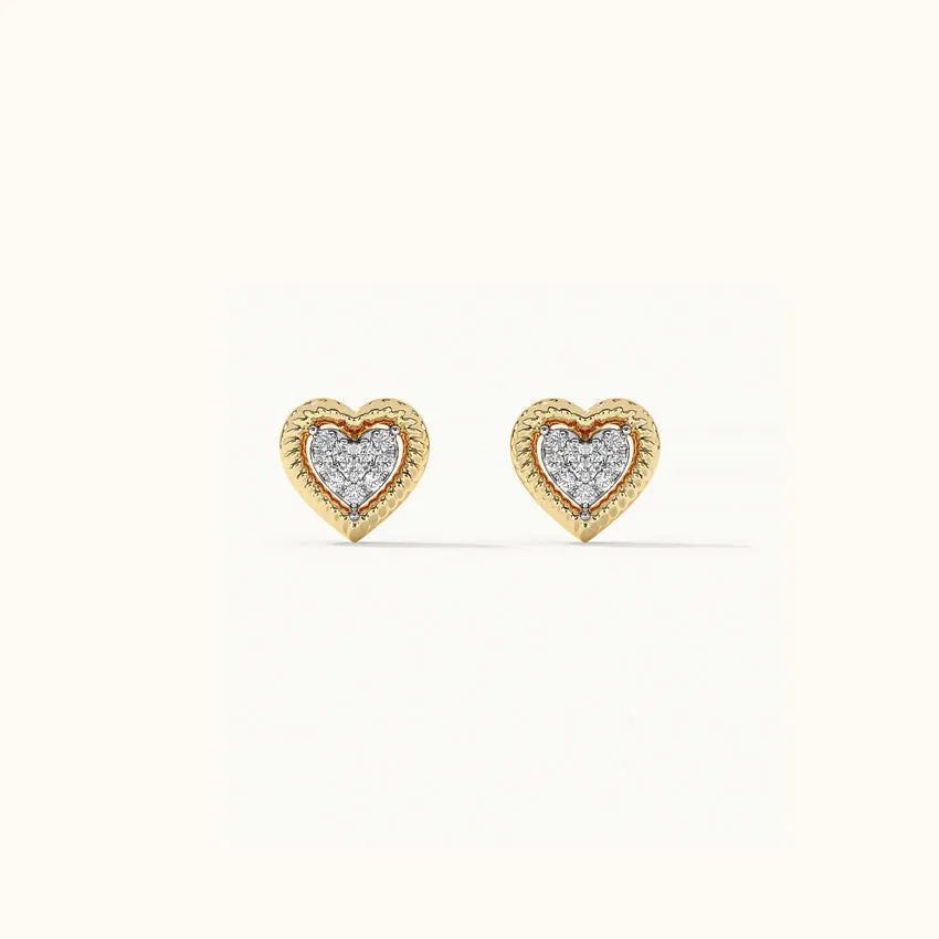 Rope Heart Diamond Earrings