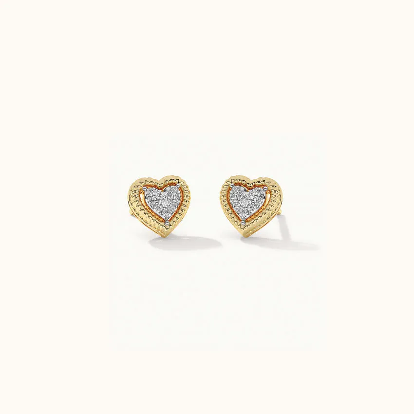 Rope Heart Diamond Earrings