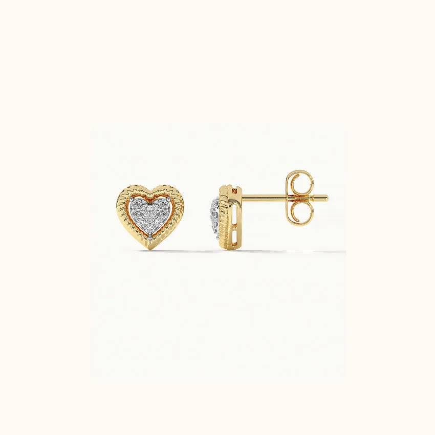 Rope Heart Diamond Earrings