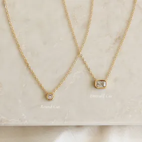 Round Bezel Stone Necklace