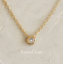 Round Bezel Stone Necklace