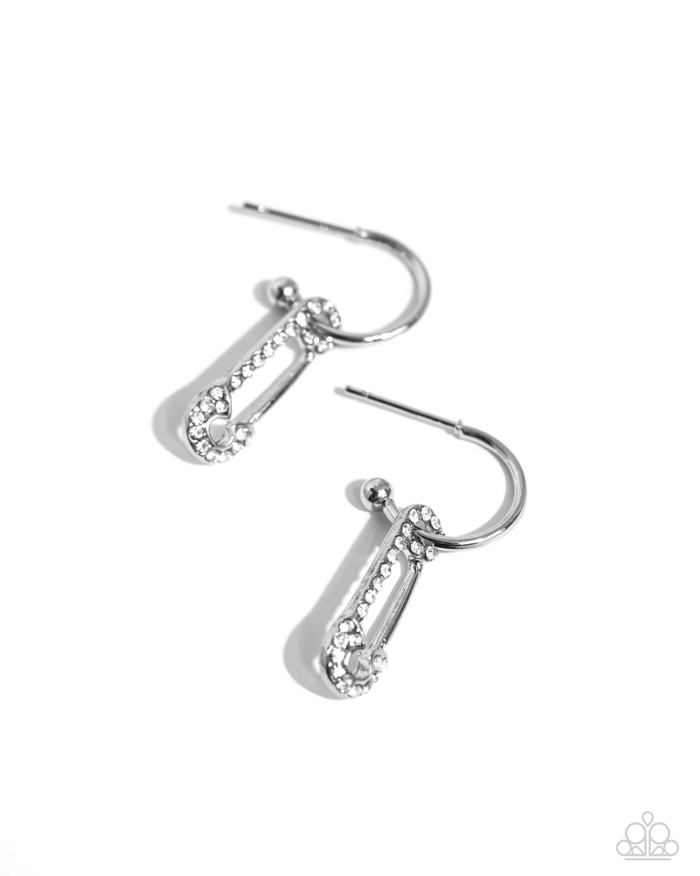 Safety Pin Statement - White Paparazzi Accessories