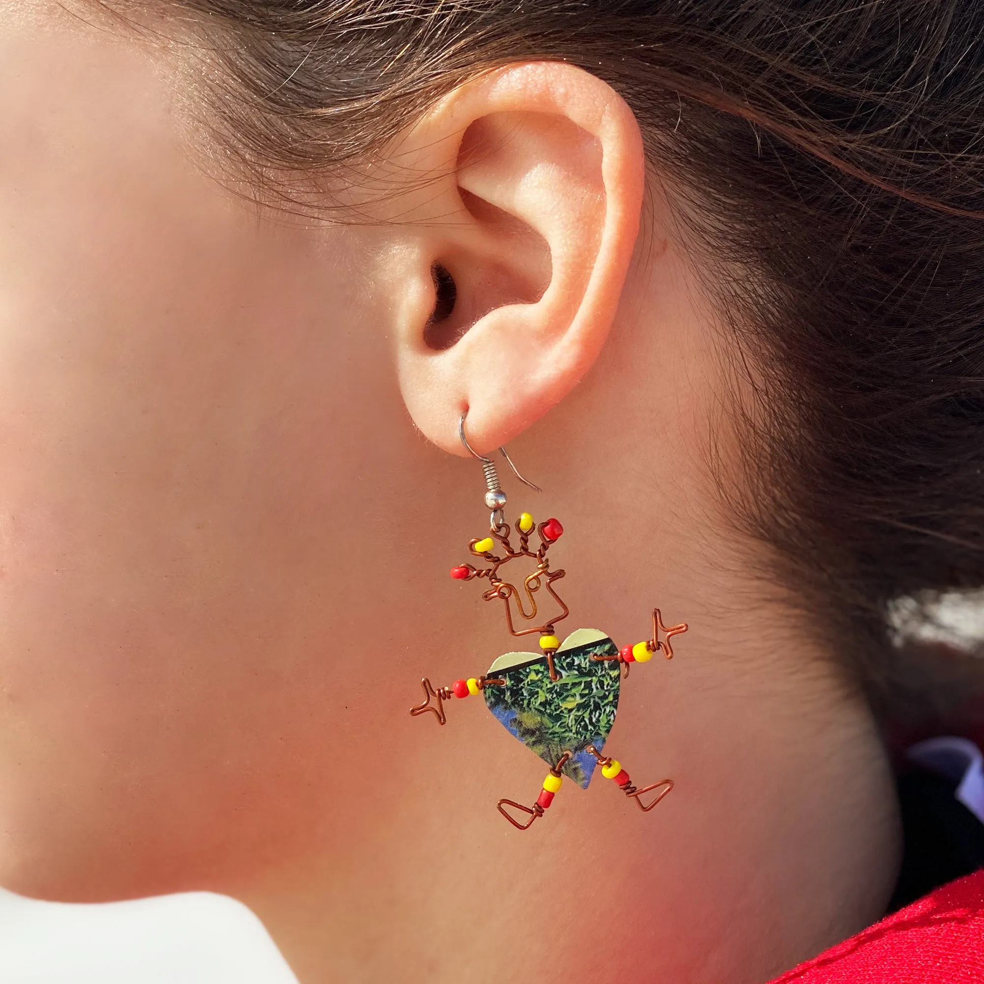 Set of 10 Dancing Heart Earrings Various Colors Creative Alternatives