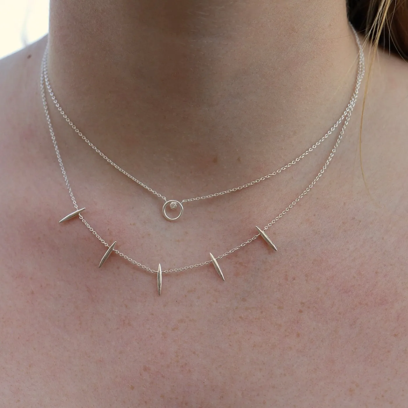 Silver Ring Around The CZ Necklace