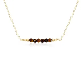 Sparkling Tiger's Eye Faceted Bead Bar Necklace