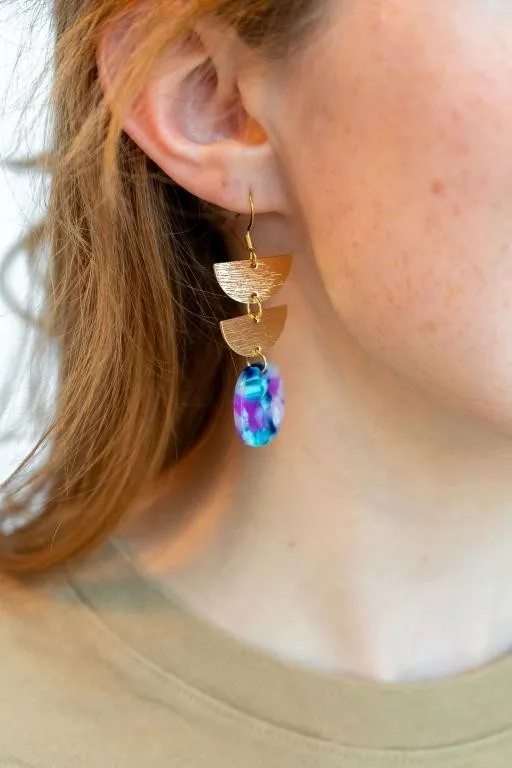 Spiffy & Splendid- Elena Earrings - Purple Party