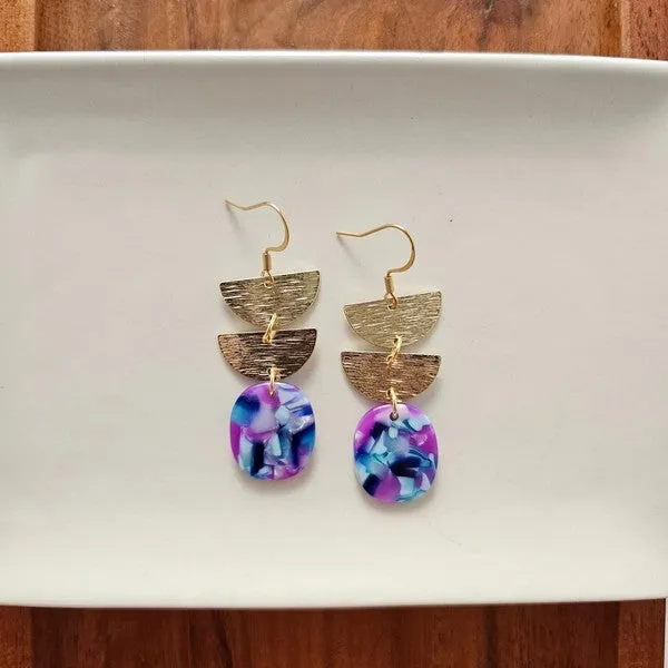 Spiffy & Splendid- Elena Earrings - Purple Party