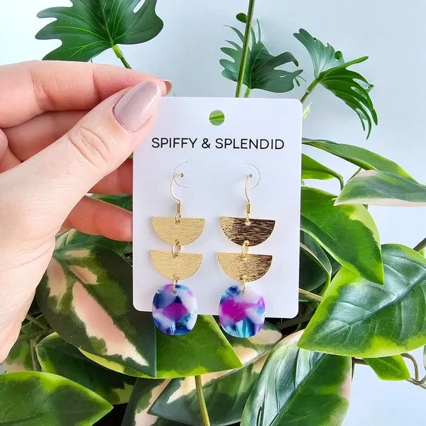 Spiffy & Splendid- Elena Earrings - Purple Party