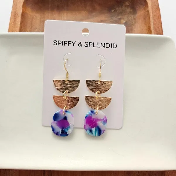 Spiffy & Splendid- Elena Earrings - Purple Party