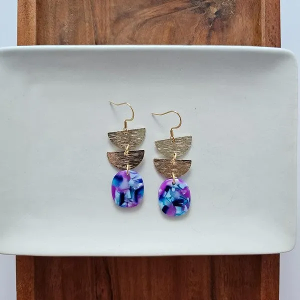 Spiffy & Splendid- Elena Earrings - Purple Party