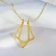 Stainless Steel Magic Ring Holder Necklace, Geometric Double Pendant Necklaces Ring Holder Holding Special Necklace - Silver, Gold & Rose Gold