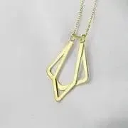Stainless Steel Magic Ring Holder Necklace, Geometric Double Pendant Necklaces Ring Holder Holding Special Necklace - Silver, Gold & Rose Gold
