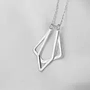 Stainless Steel Magic Ring Holder Necklace, Geometric Double Pendant Necklaces Ring Holder Holding Special Necklace - Silver, Gold & Rose Gold