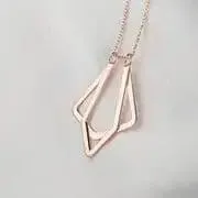 Stainless Steel Magic Ring Holder Necklace, Geometric Double Pendant Necklaces Ring Holder Holding Special Necklace - Silver, Gold & Rose Gold