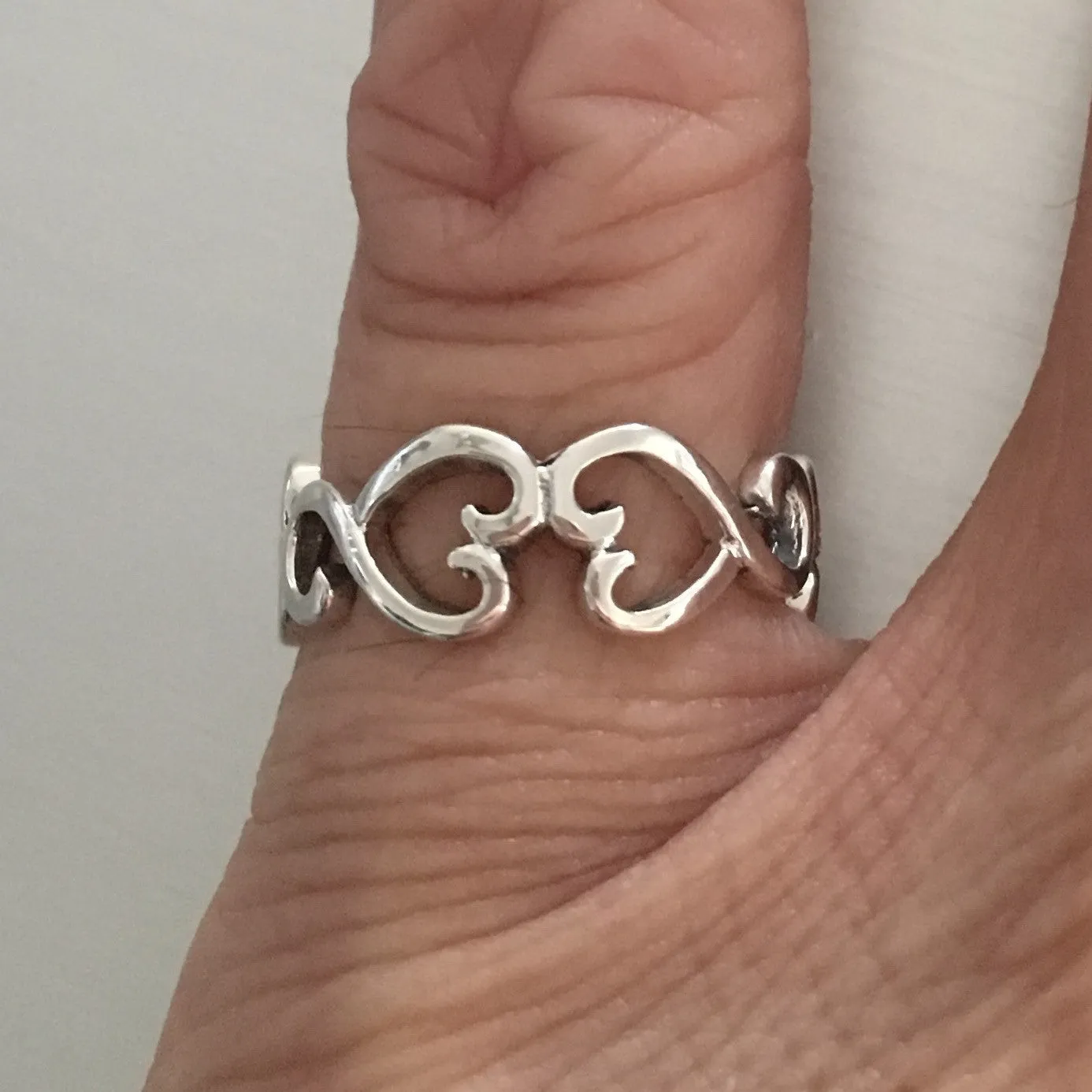 Sterling Silver Adjustable Heart Toe Ring, Silver Ring, Boho Ring, Love Ring