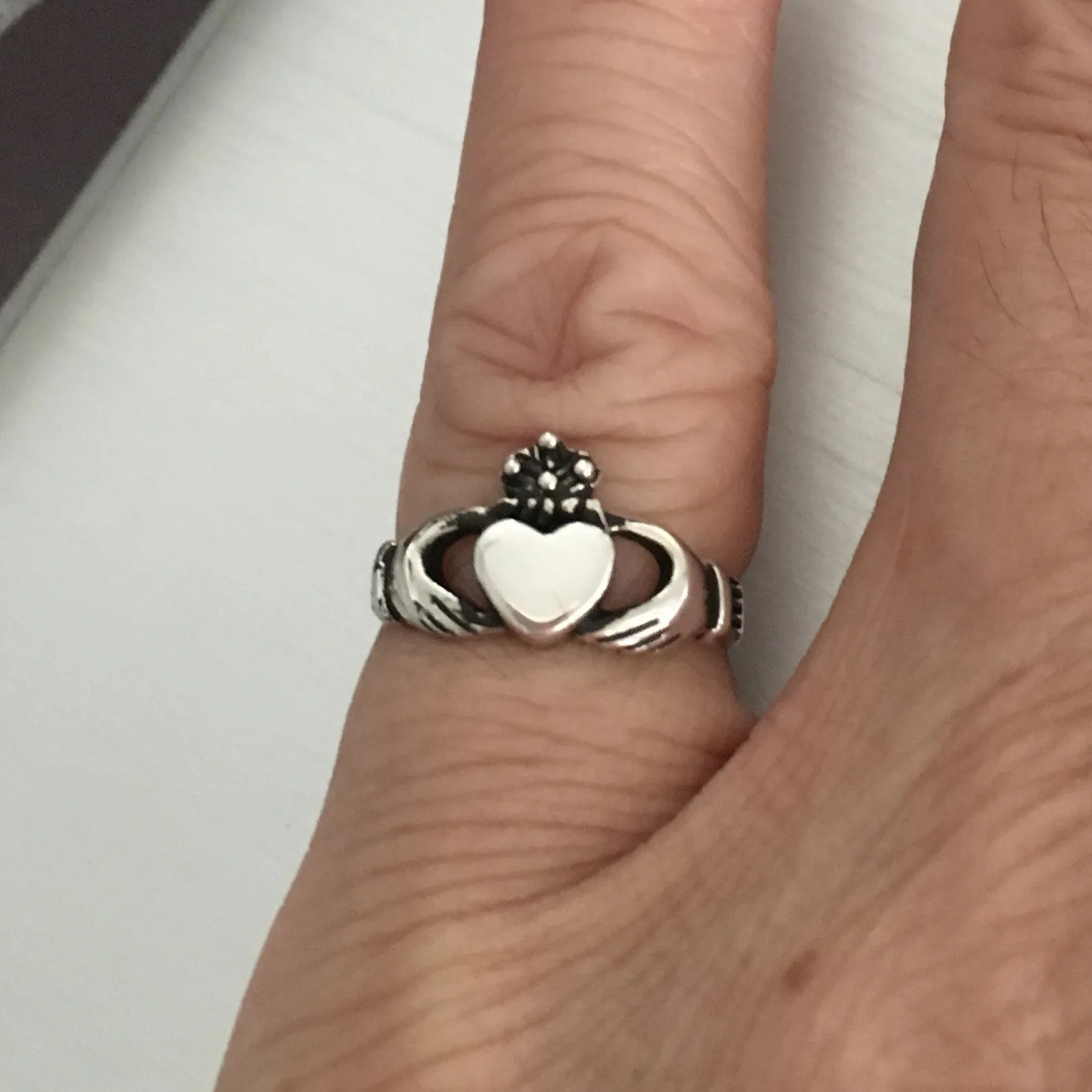 Sterling Silver Claddagh Toe Ring, Silver Ring, Boho Ring, Irish Ring, Adjustable Ring