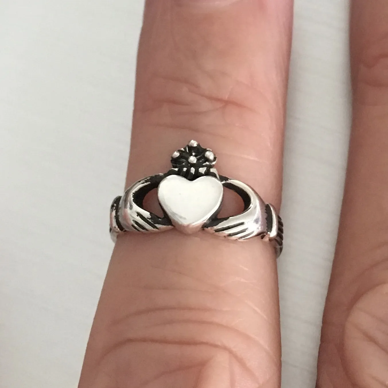 Sterling Silver Claddagh Toe Ring, Silver Ring, Boho Ring, Irish Ring, Adjustable Ring