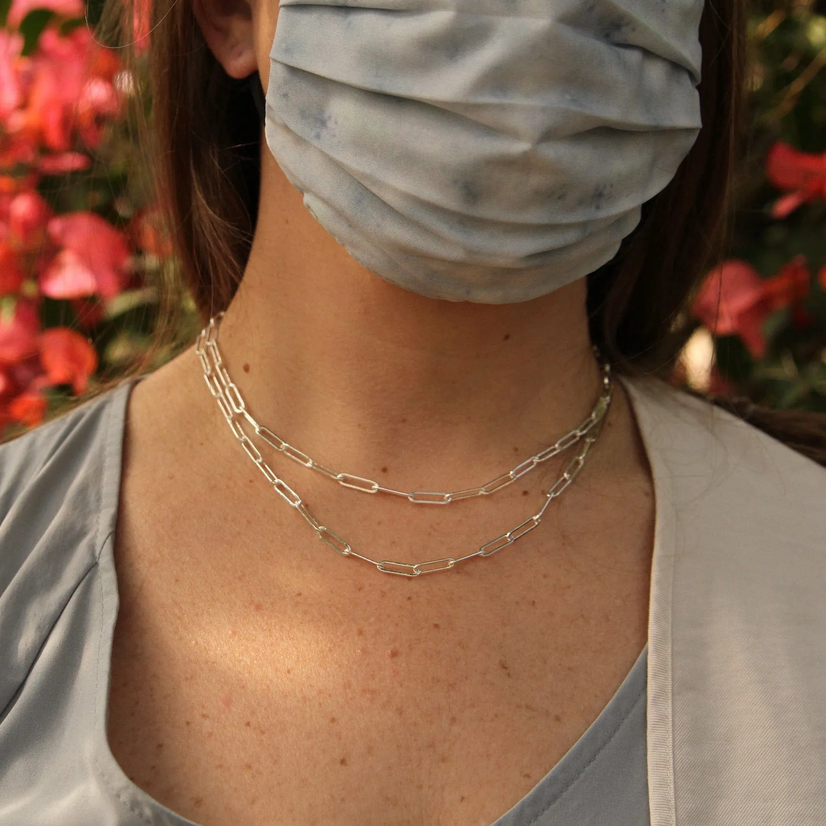 Sterling Silver Double Paperclip Chain Necklace