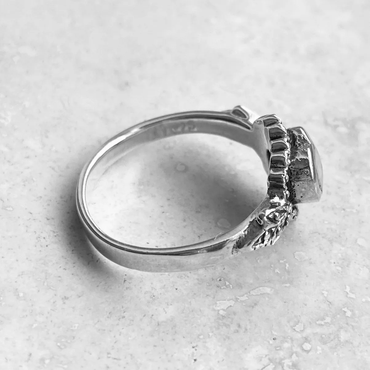 Sterling Silver Stabilized Turquoise Heart Ring, Heart Ring, Silver Rings, Boho Ring
