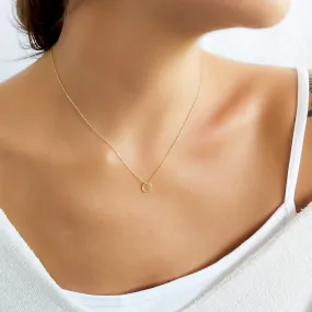 Textured Gold Circle Necklace