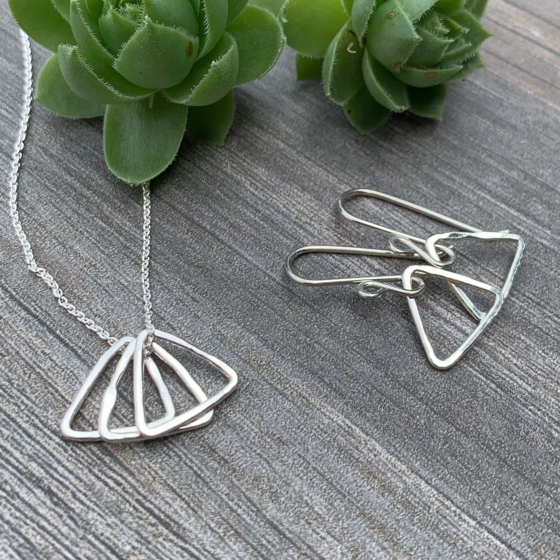Tiny Triangle Earrings