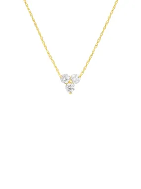 Tiny Trio Diamond Necklace 14K