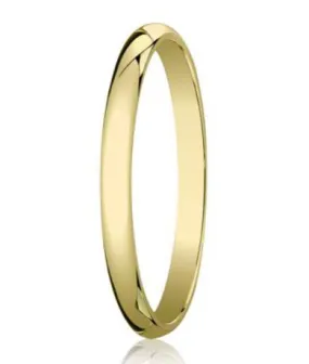 Traditional 14K Yellow Gold Wedding Band with Domed Polished Finish – 3 mm