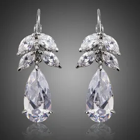 Tree Design Cubic Zirconia Drop Earrings