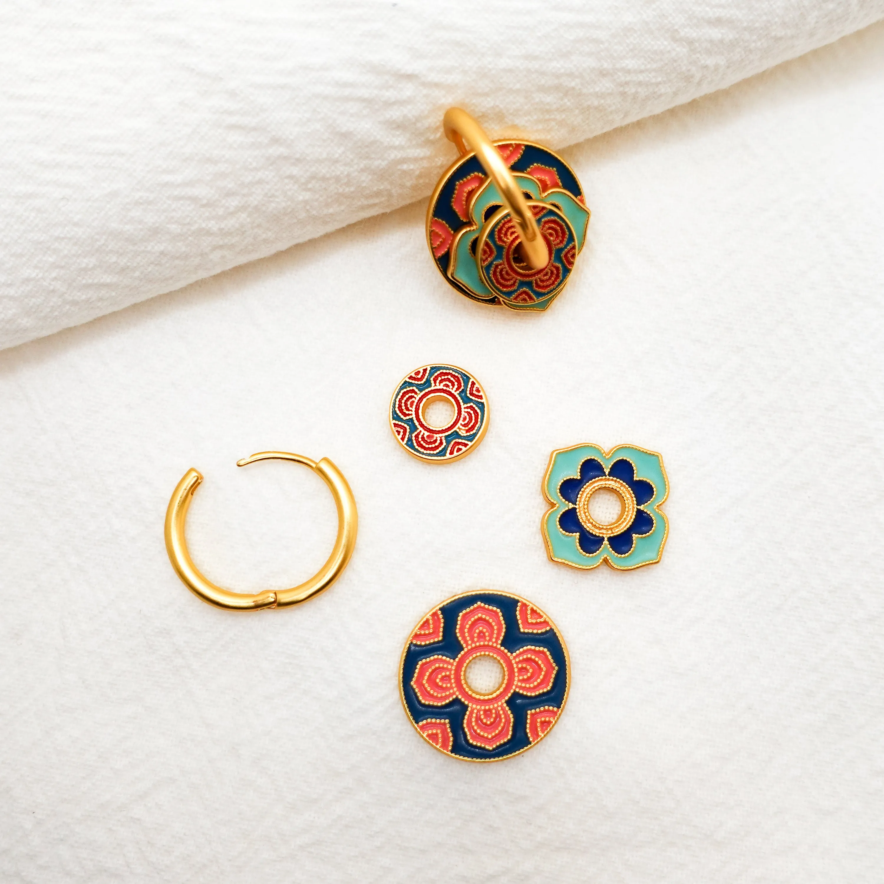 Unique 4 in 1 Radiant Stackable Vintage Style Earrings