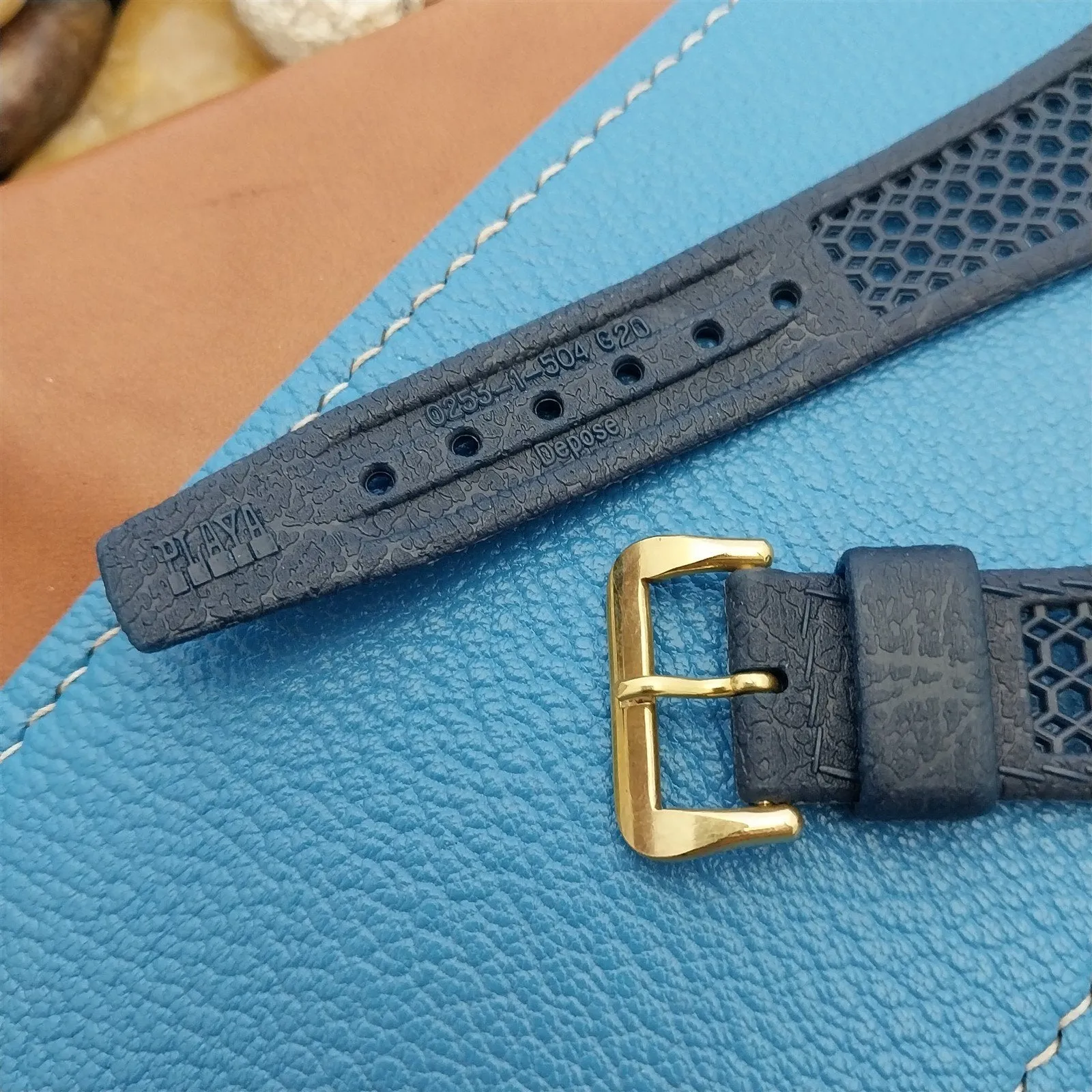 Vintage 20mm Diver Blue Playa Swiss Classic Unused nos 1960s Classic Watch Band