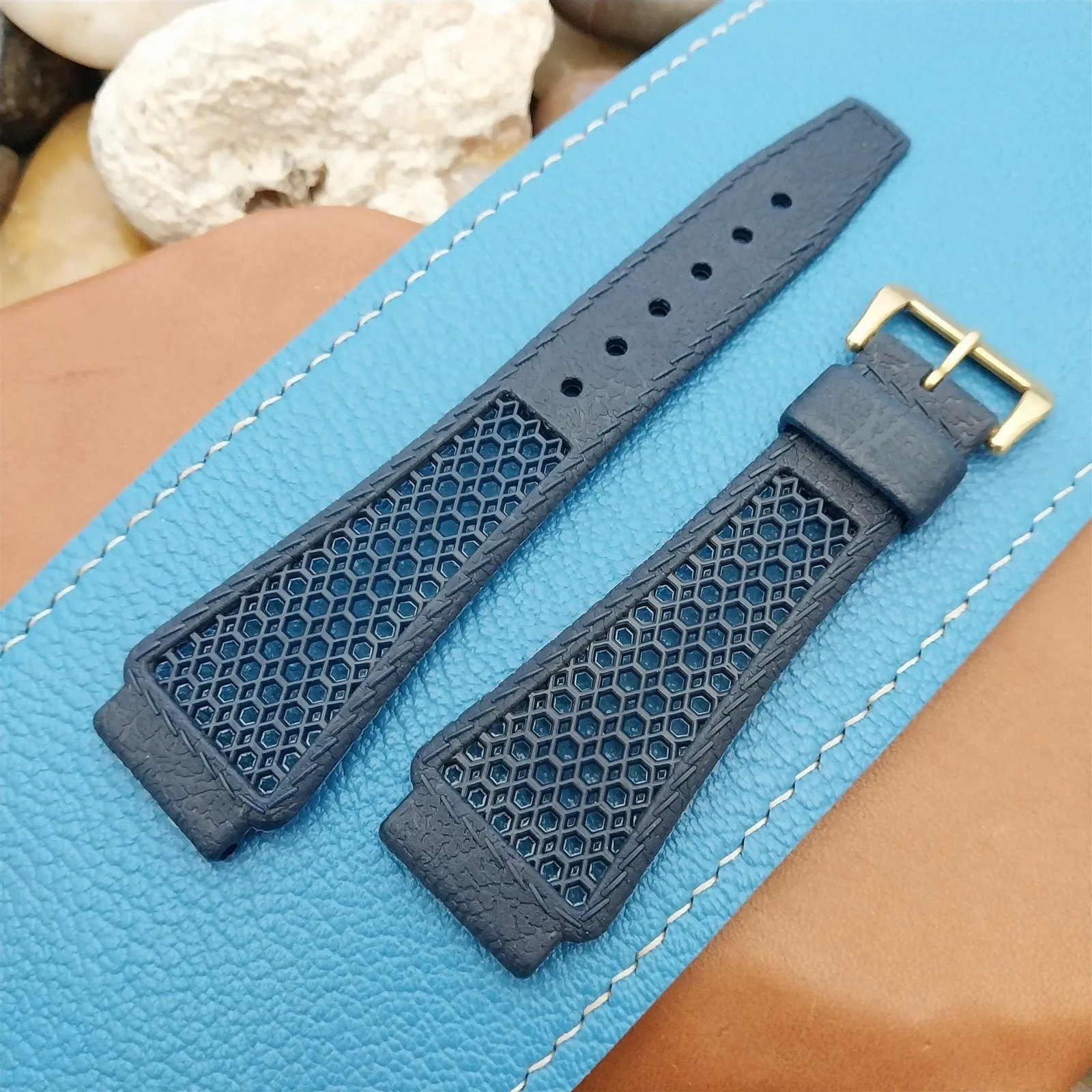 Vintage 20mm Diver Blue Playa Swiss Classic Unused nos 1960s Classic Watch Band