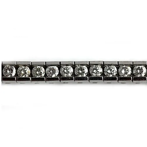 Vintage White Gold Straight Line Diamond Bracelet