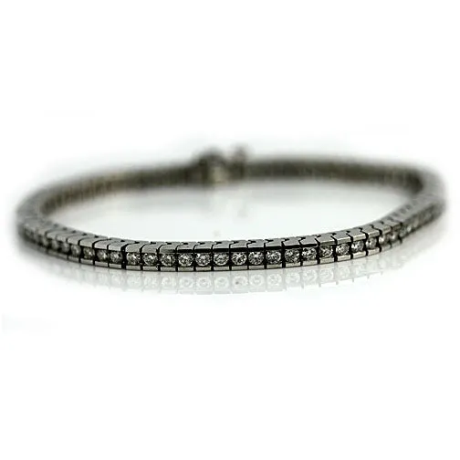 Vintage White Gold Straight Line Diamond Bracelet