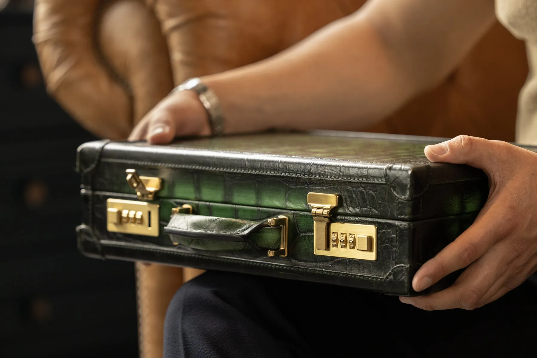 Watch Collector Case - CP Patina Green For 10 Watches